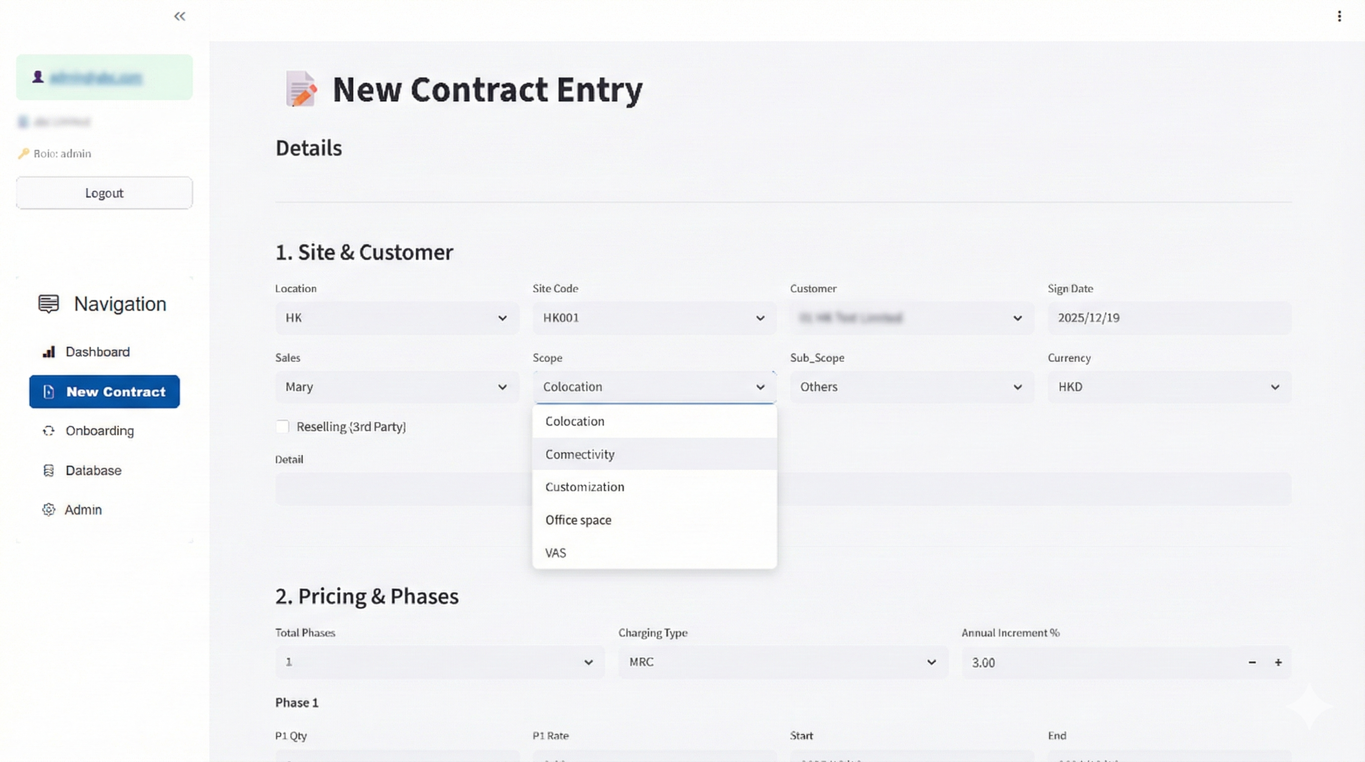 New Contract Check-in